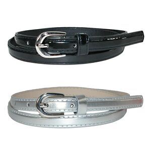 CTM Women's Skinny 1/2 Inch Dress Belt (Pack of 2 Colors)